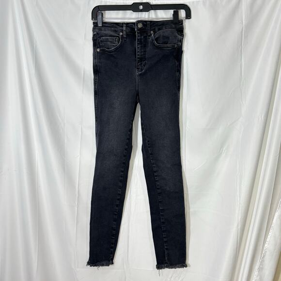*BLACK* Free People We The Free Raw High-Rise Jeggings in Washed Black size 27 - Picture 2 of 6